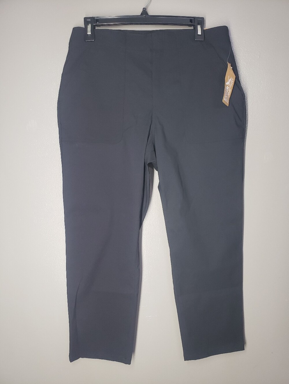 Eddie Bauer Womens Horizon Cropped Pants Black High Rise Straight Size 10 Tall